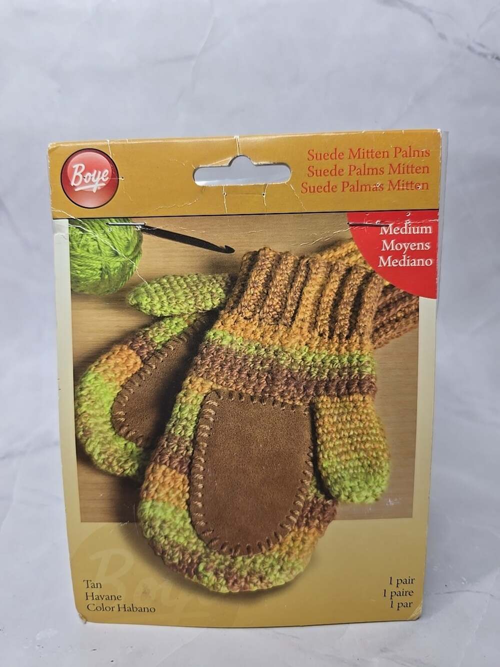 Boye Suede Mitten Palms Tan Medium with Pattern
